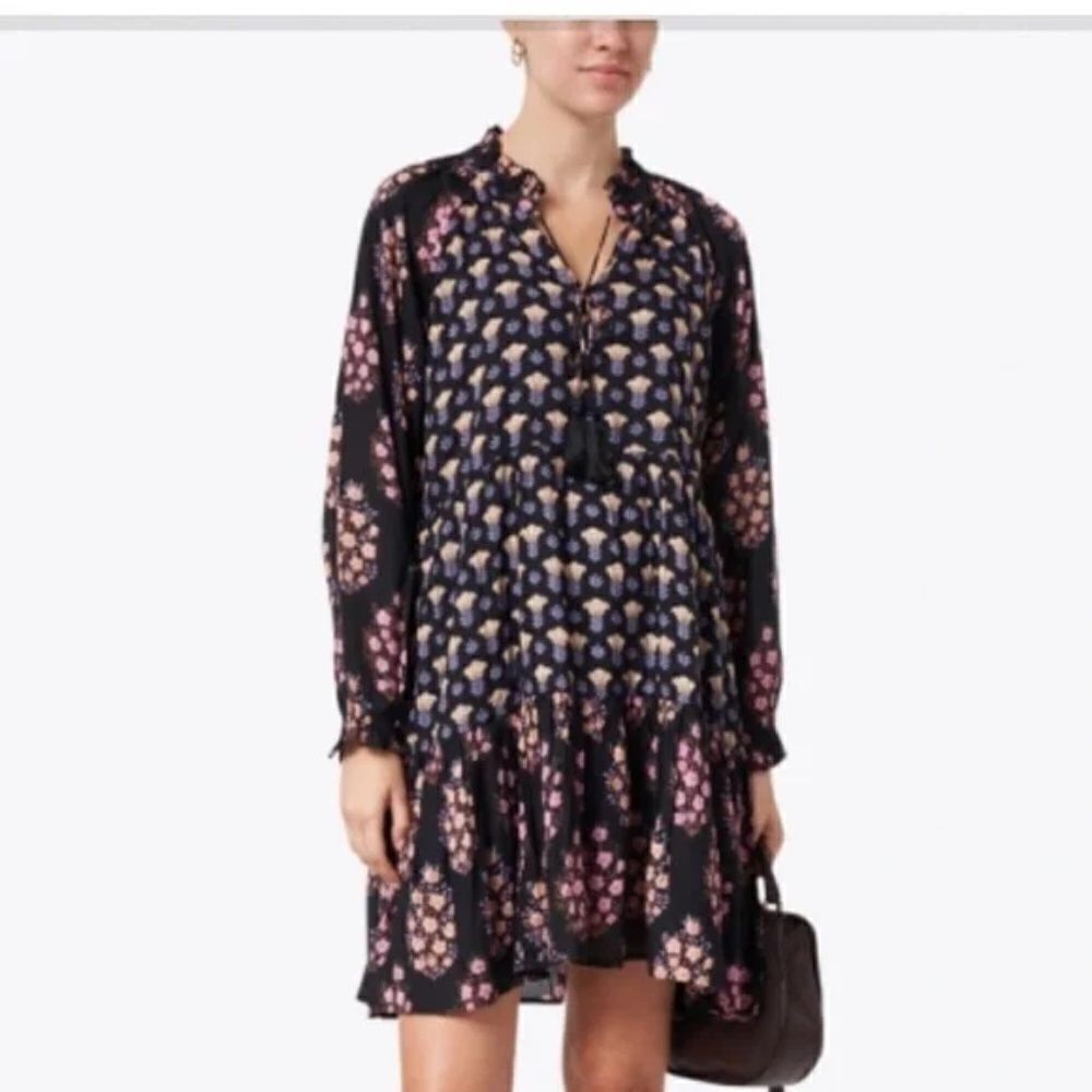 NWOT Roller Rabbit Madigan Janni Dress Black Floral Size SMALL